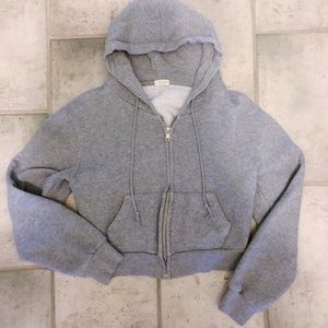 Brandy Melville Cropped Zip Hoodie